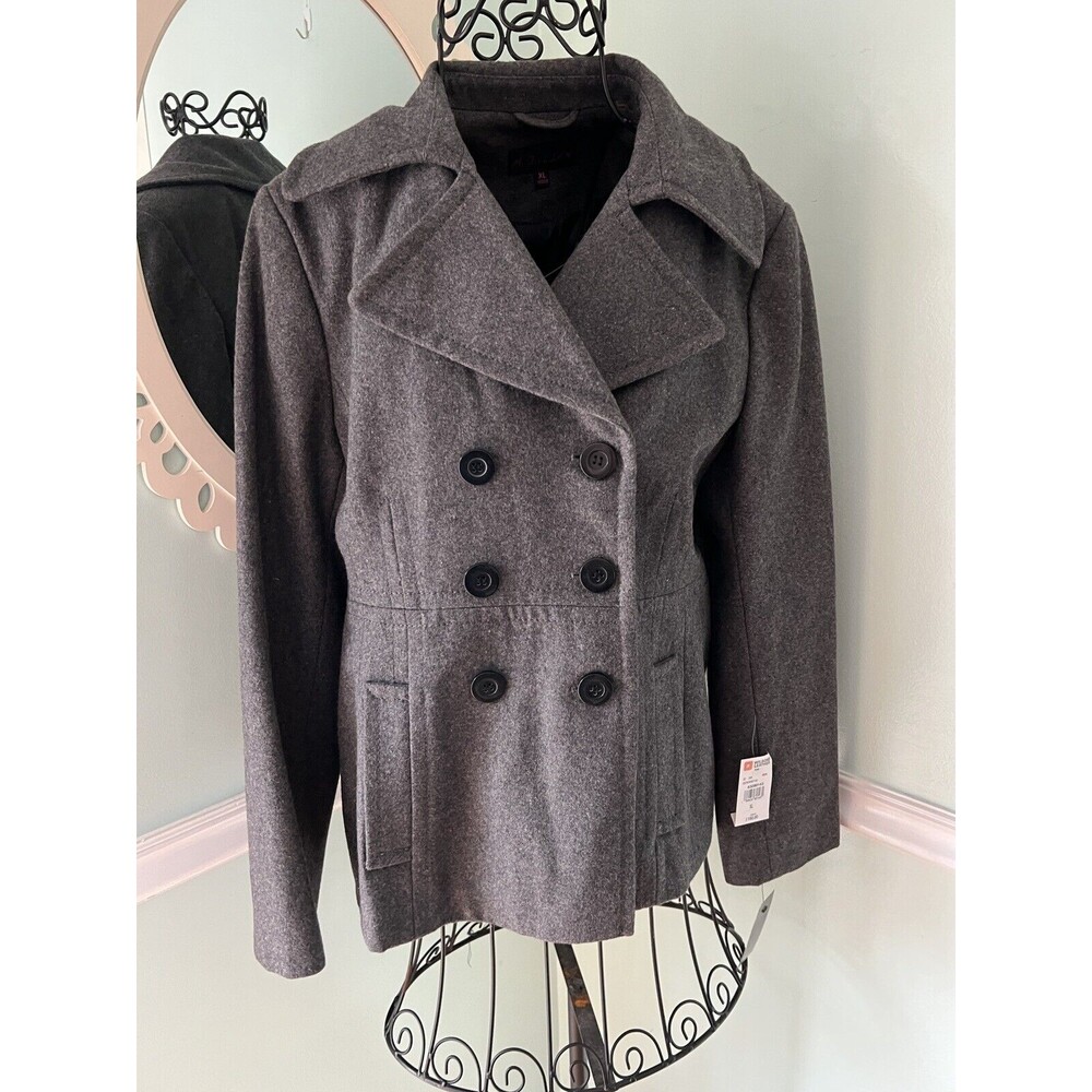WILSONS LEATHER WOOL XL peacoat double‎ gray breasted M. Julian